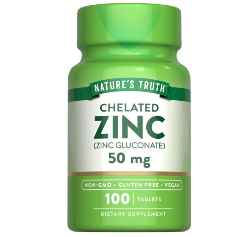 Nature's Truth Chelated Zinc Gluconate 100 Tablets