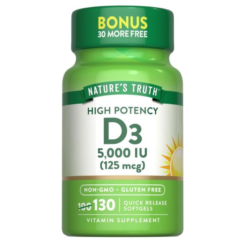 Nature's Truth Vitamin D3 5000IU 130 Softgels