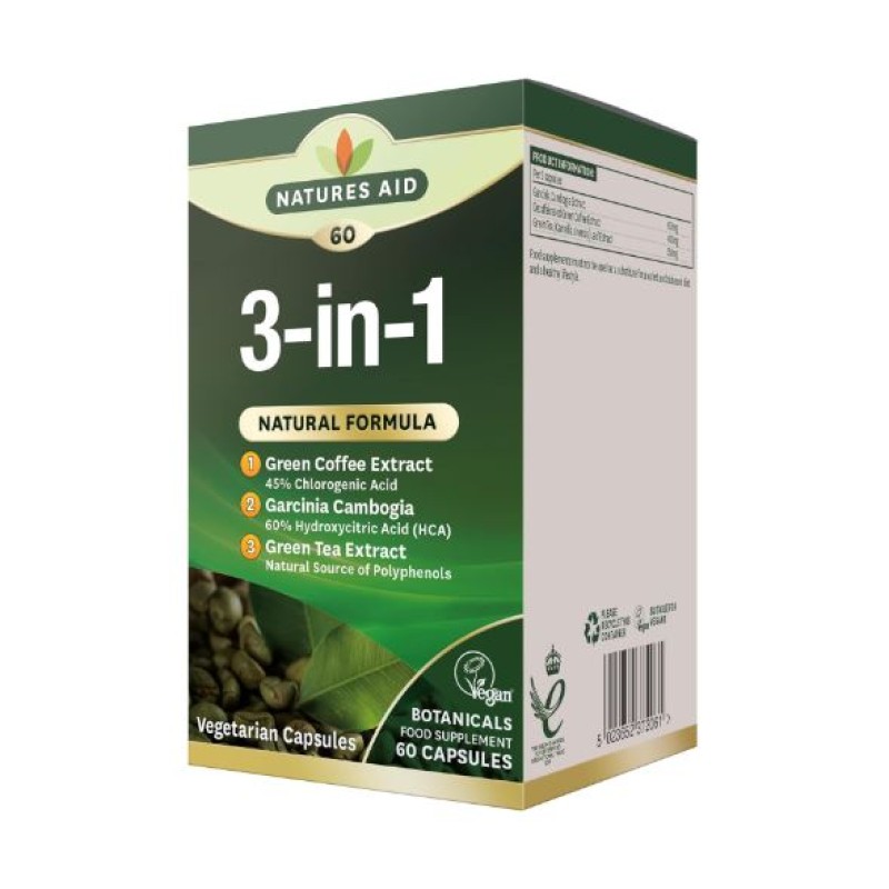 Natures Aid 3-in-1 Natural Formula 60 Capsules