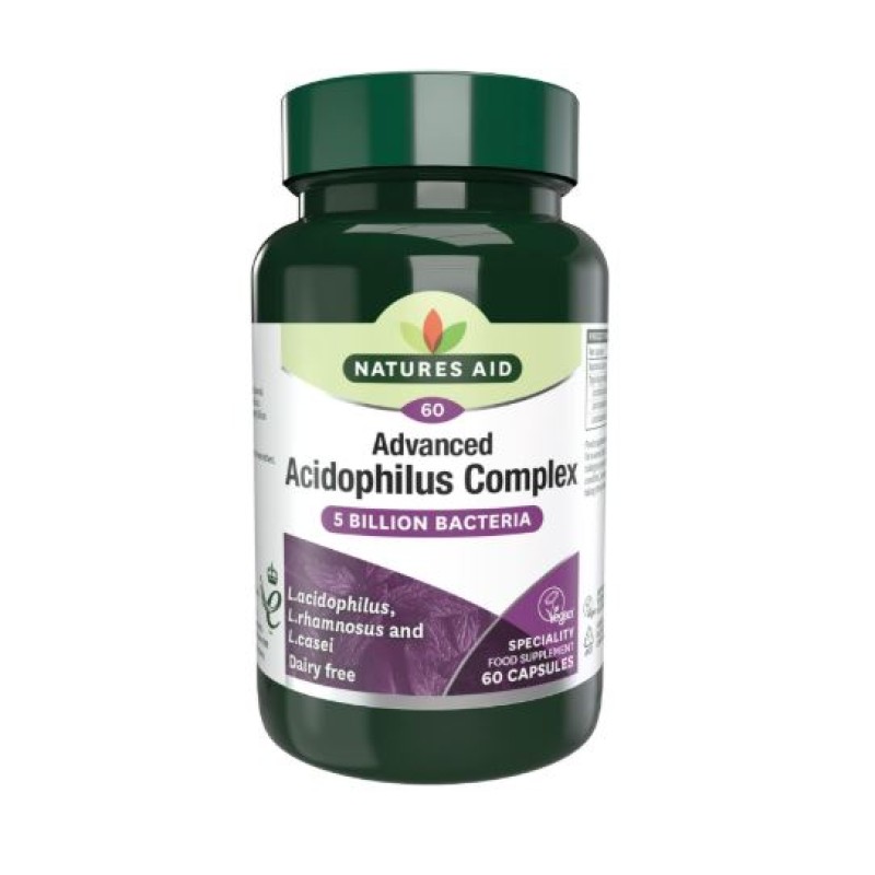 Natures Aid Acidophilus Complex 5 Billion Bacteria 60 Vegan Capsules