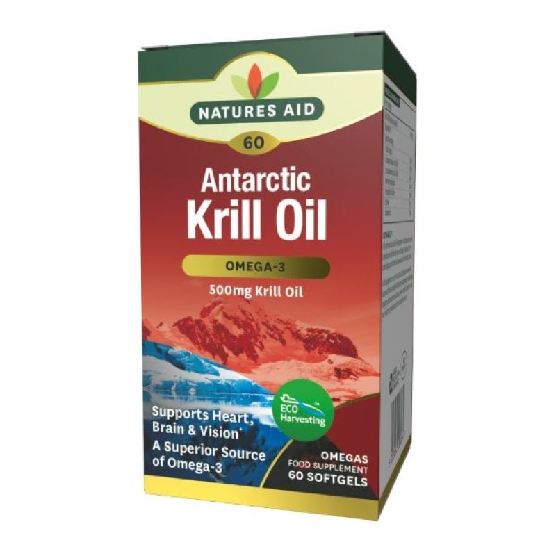 Natures Aid Antarctic Krill Oil 500mg 60 Softgels