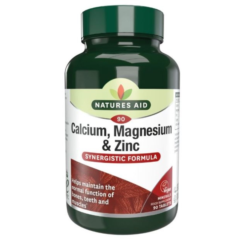 Natures Aid Calcium, Magnesium and Zinc 90 Tablets