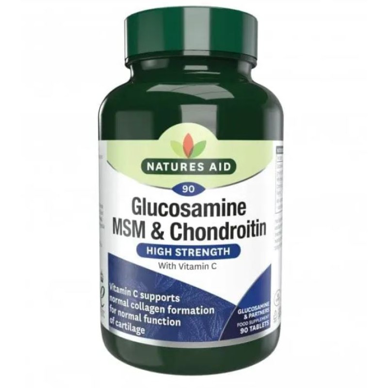 Natures Aid Glucosamine MSM and Chondroitin 90 Tablets