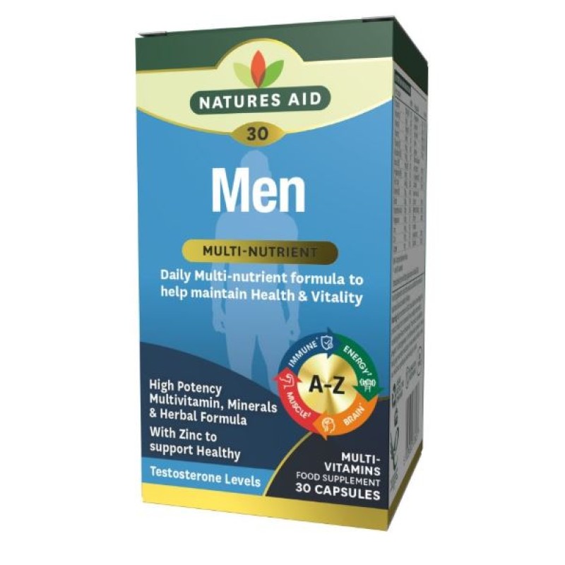 Natures Aid Men's Multi-Vitamins and Minerals 30 Capsules