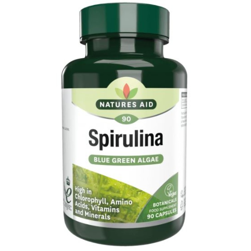 Natures Aid Spirulina 500mg 90 Capsules