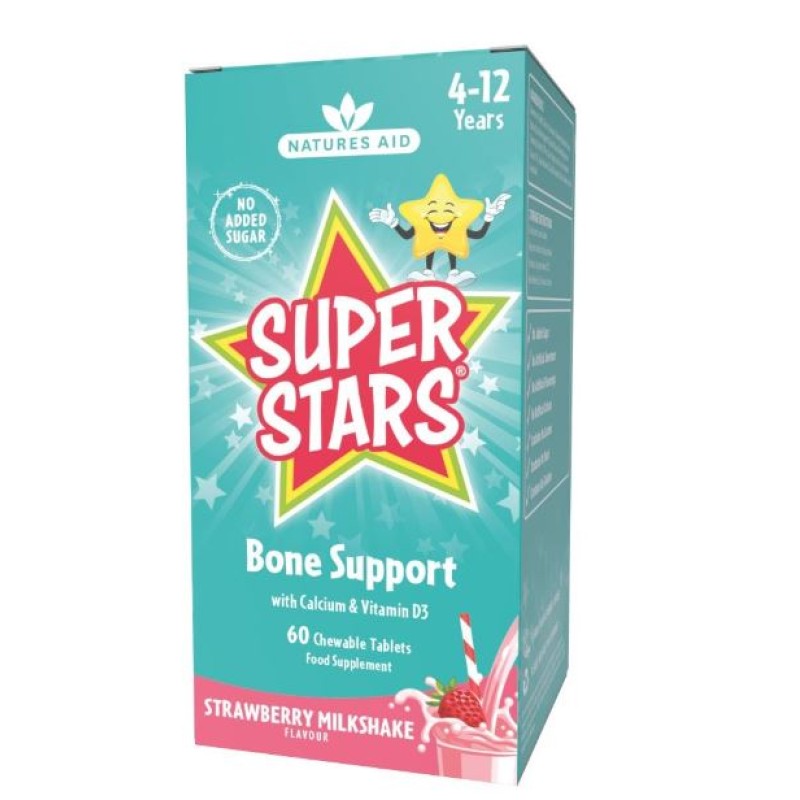 Natures Aid Super Star Bone Support 60 Chewable Tablets