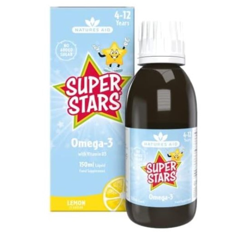 Natures Aid Super Star Omega-3 with Vitamin D3 150ml