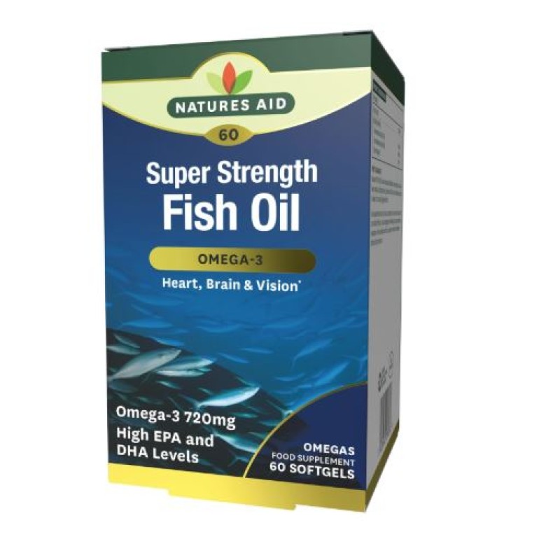 Natures Aid Super Strength Omega-3 1200mg Fish Oil 60 Softgels