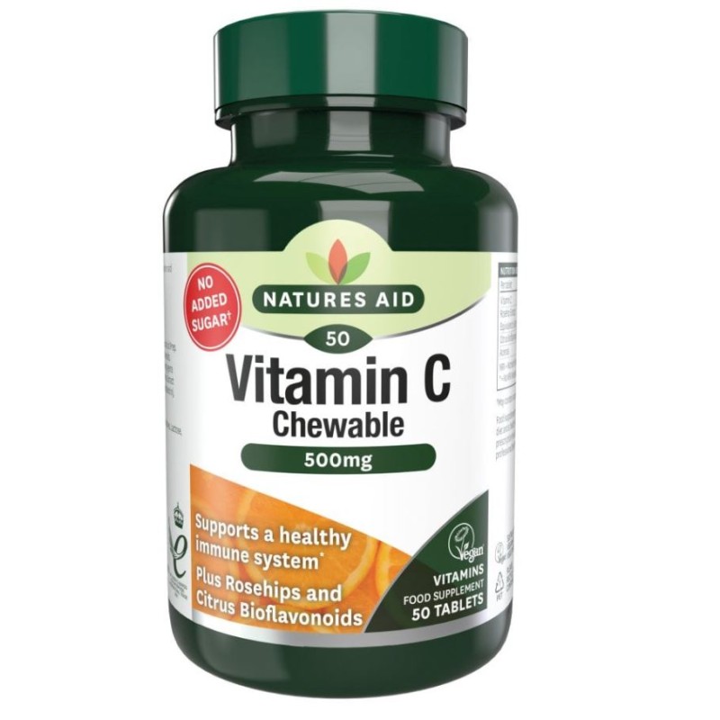 Natures Aid Vitamin C 500mg 50 Chewable Tablets