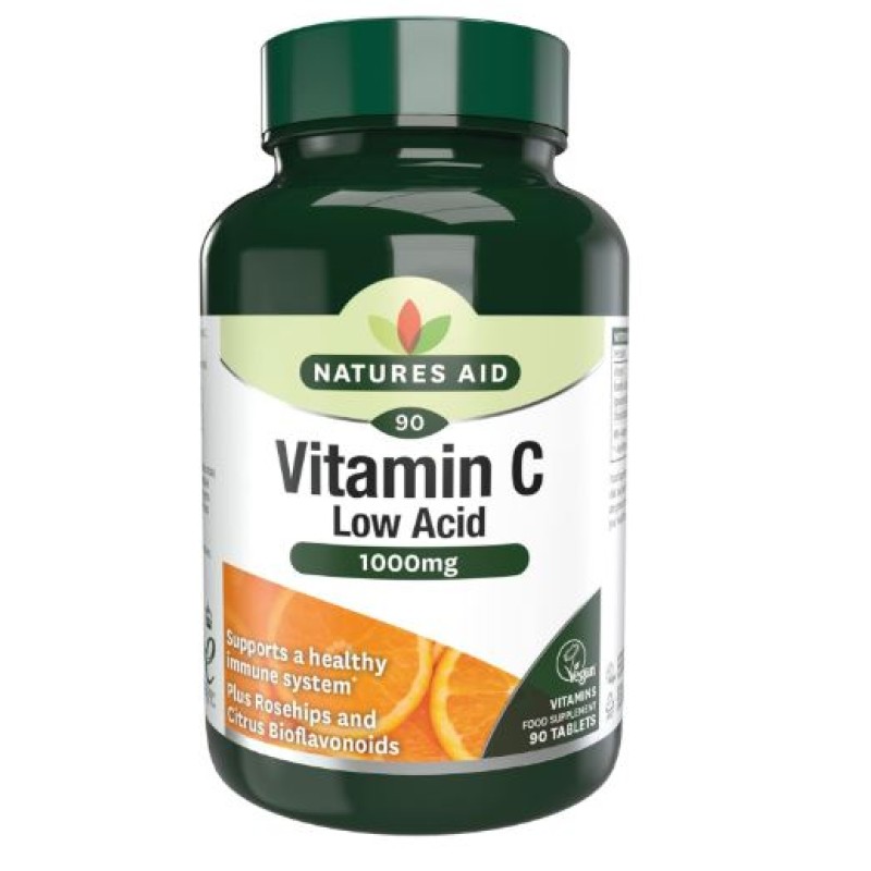 Natures Aid Vitamin C Low Acid 1000mg 90 Tablets