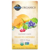 Garden Of Life Organic Chewable Vegan D3 Raspberry Lemon 30 Tablets