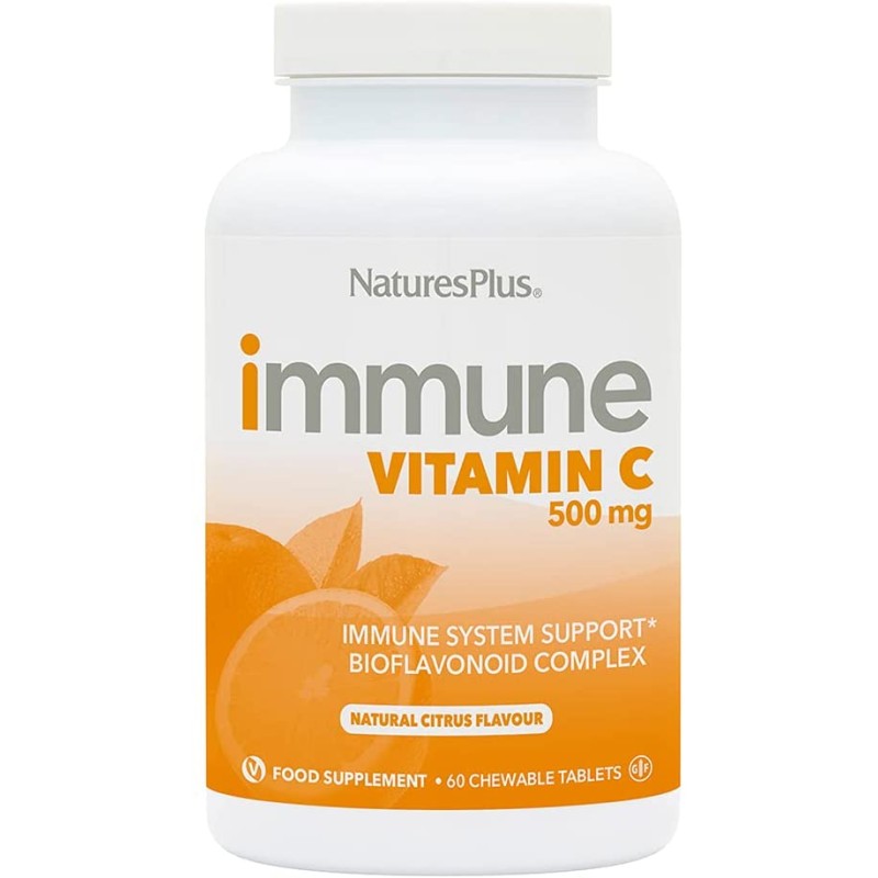 NaturesPlus Immune Vitamin C 500mg 60 Chewable Tablets