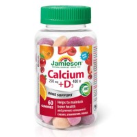 Jamieson Calcium 250mg + Vitamin D3 400IU 60 Gummies