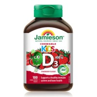 Jamieson Kids Vitamin D3 400IU 100 Chewable Tablets