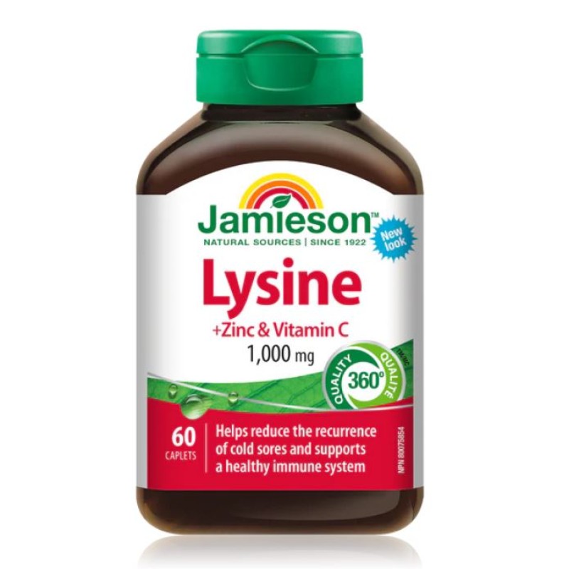 Jamieson Lysine + Zinc and Vitamin C 1000mg 60 Caplets