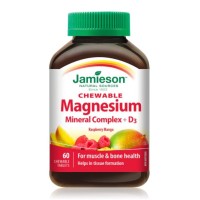 Jamieson Magnesium Mineral Complex + Vitamin D3 60 Chewable Tablets