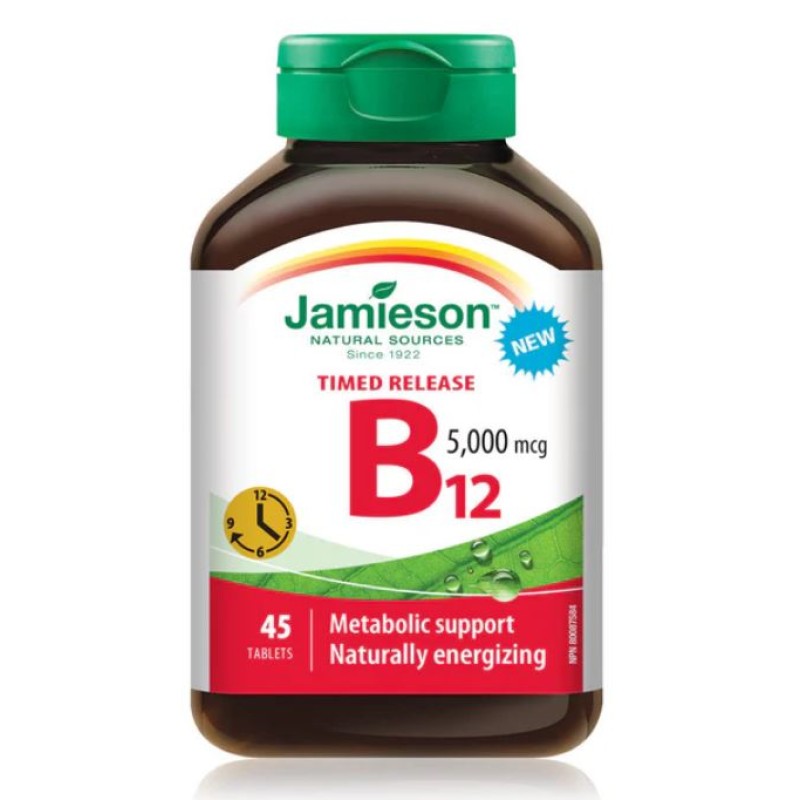 Jamieson Time Release B12 5000mcg 45 Tablets