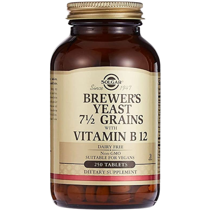 Solgar Brewers Yeast 7.5 Grains With Vitamin B12 250 Tablets