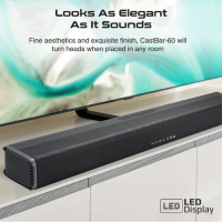 Promate CASTBAR-60 Ultra-Slim 60W SoundBar with Built-in Subwoofer | Home Theater Surround Sound