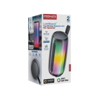 Promate LUMITOWER 8W LumiSound® Wireless Speaker | Rainbow LED, TWS, AUX/USB/TF Card, 6Hrs Playtime