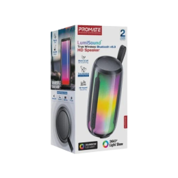 Promate LUMITOWER 8W LumiSound® Wireless Speaker | Rainbow LED, TWS, AUX/USB/TF Card, 6Hrs Playtime