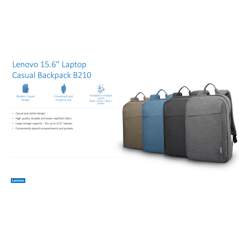 Lenovo B210 Backpack – Black / Grey / Blue