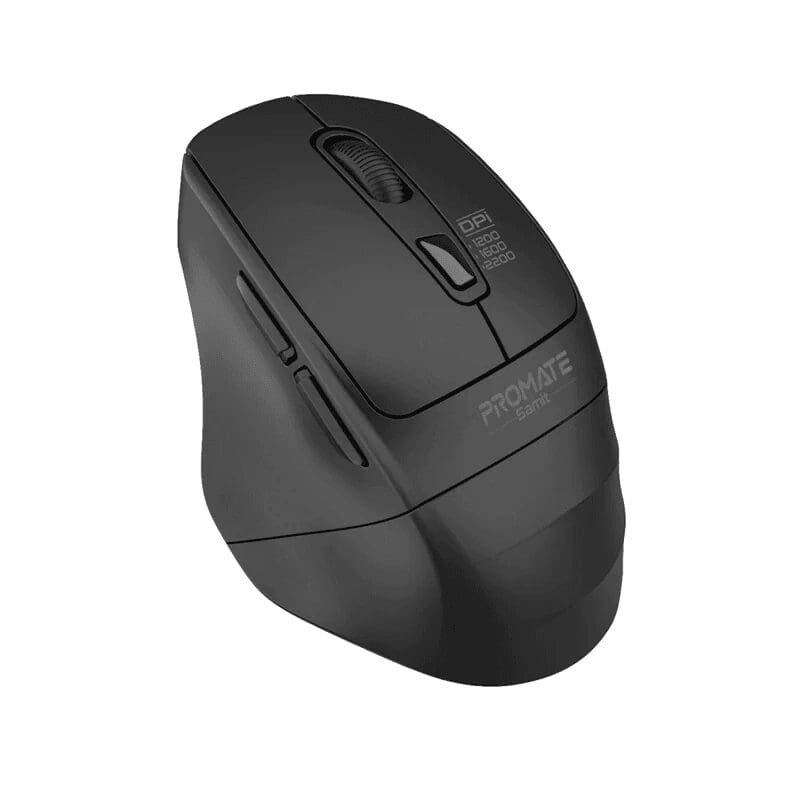 Promate 2200DPI Ergonomic Wireless Mouse, Silent SAMIT.BLACK/GOLD Promate 2200DPI Ergonomic Wireless Mouse, Silent SAMIT.BLACK/GOLD
