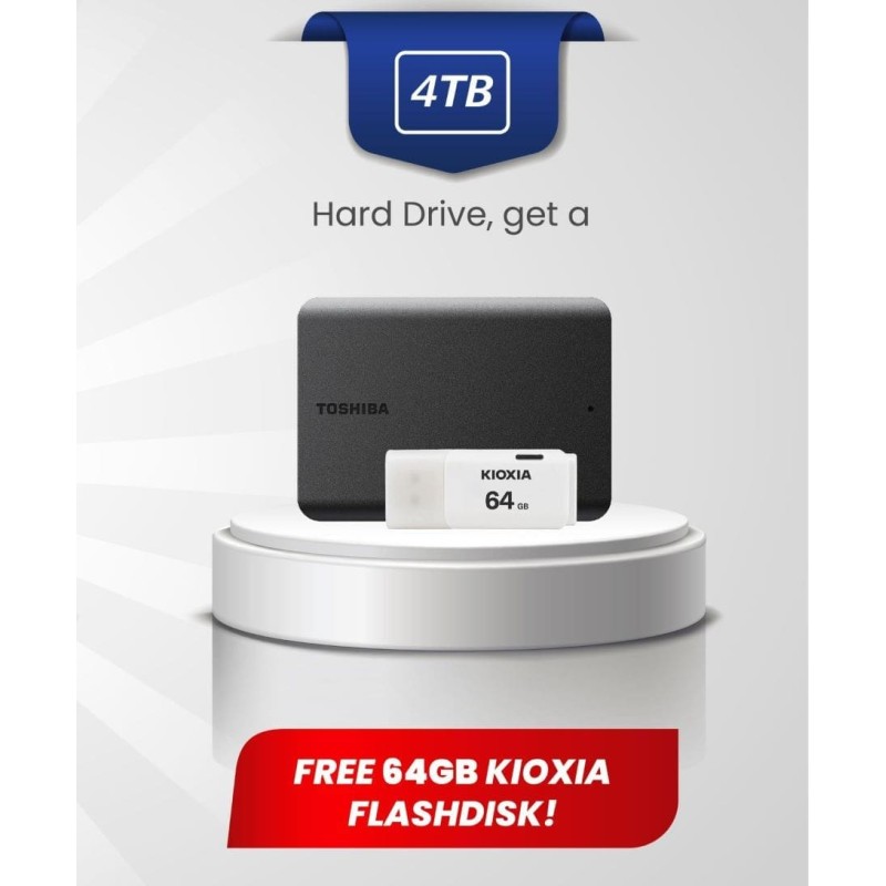 Toshiba Canvio Basics 4TB 2.5" External Hard Drive USB 3.2 Black Toshiba Canvio Basics 4TB 2.5" External Hard Drive USB 3.2 Black