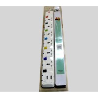 6 Way Extension Socket with USB Charger 3Mtrs