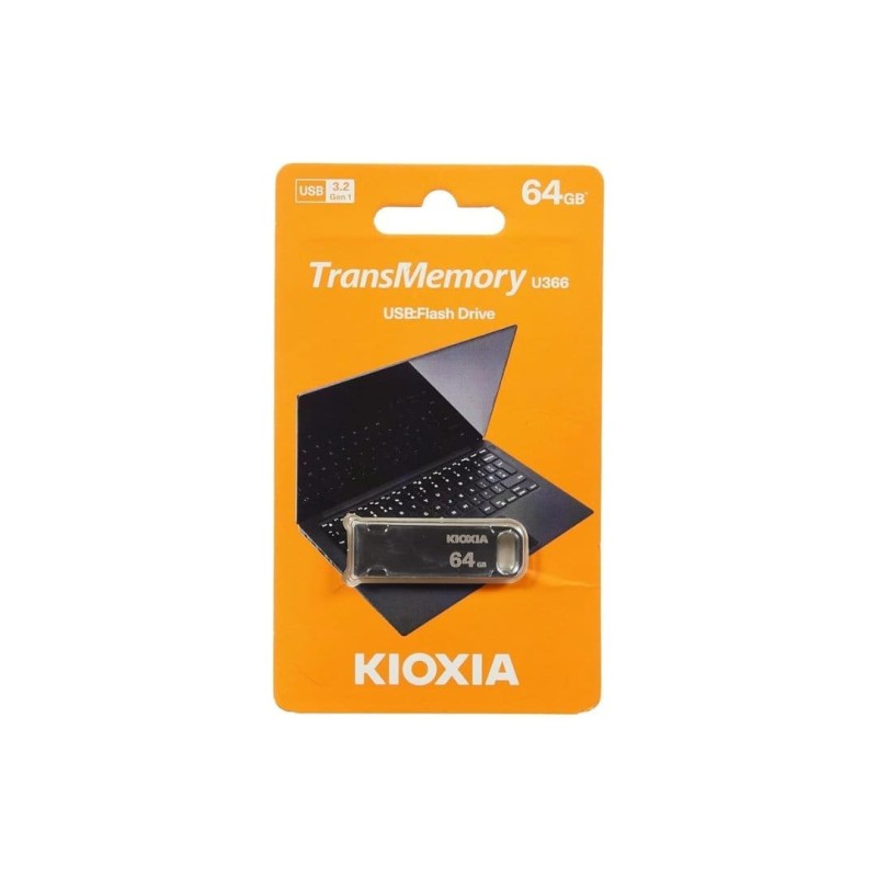 Toshiba Kioxia TransMemory U366 64GB Flash Drive USB 3.2 Metalic 100MB/s Toshiba Kioxia TransMemory U366 64GB Flash Drive USB 3.2 Metalic 100MB/s