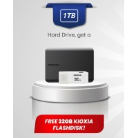 Toshiba Canvio Basics 1TB 2.5" External Hard Drive USB 3.2 Black
