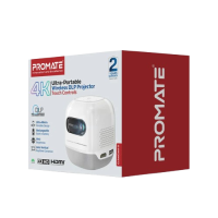 Promate CubeCast-2 4K Ultra-Portable Wireless DLP Projector with touch controls • DLP Technology  • Built-in Rechargle Battery • Supports upto 4K@60Hz • Auto Keystone • Built-In Speaker