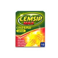 Lemsip Max Strength Cold and Flu Lemon 1000mg 10 Sachets 
