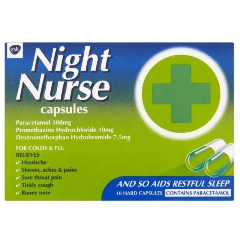 Night Nurse 500mg 10 Capsules