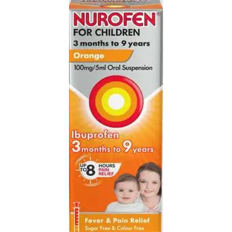 Nurofen Children Suspension Sugar Free 100mg Orange
