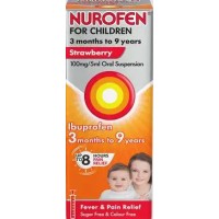Nurofen Children Suspension Sugar Free 100mg Strawberry