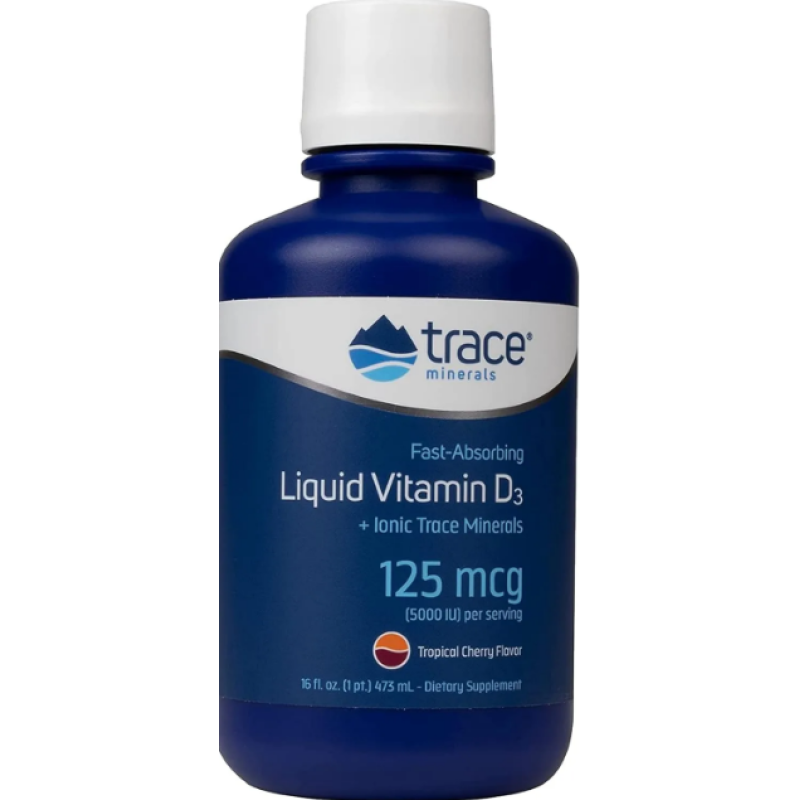 Trace Minerals Fast Absorbing Liquid Vitamin D3 125mcg Tropical Cherry (16FL) 473ml