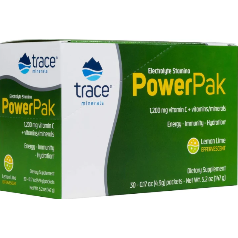 Trace Minerals PowerPak Vitamin C Lemon 1200gm 30 Packets