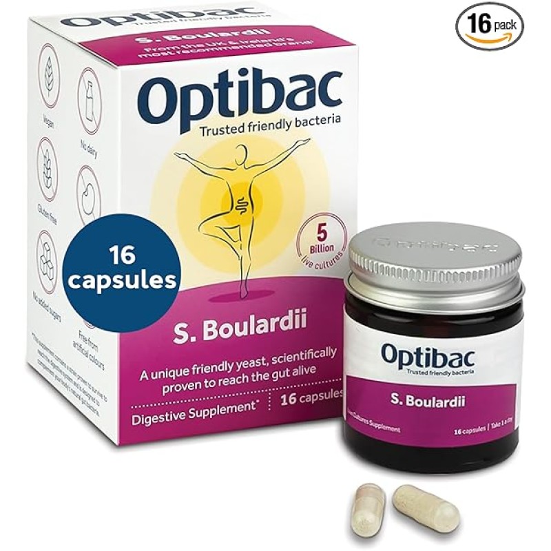 Optibac Probiotics Saccharomyces Boulardii 16 Capsules Optibac Probiotics Saccharomyces Boulardii 16 Capsules