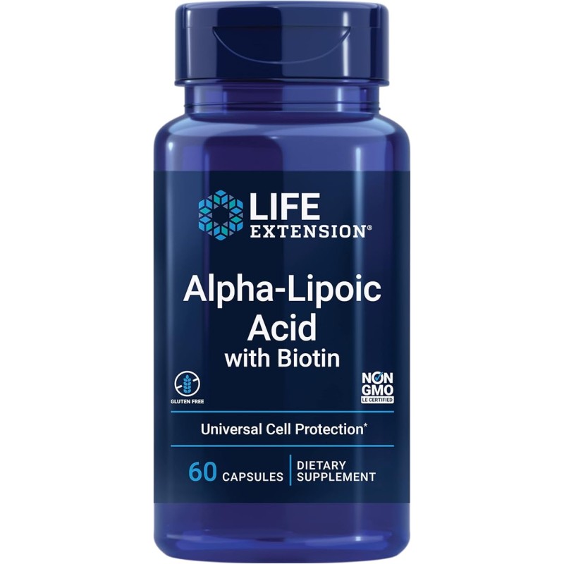 Life Extension Alpha-Lipoic Acid Biotin 60 Capsules