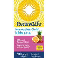 Renew Life Norwegian Gold Omega 3 Kids Dha 60 Softgels