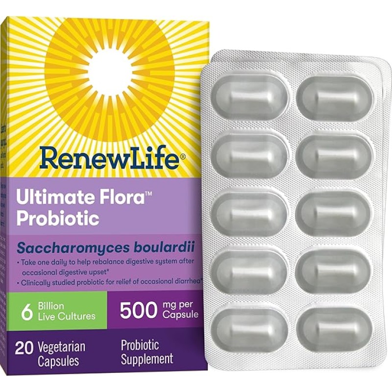 Renew Life Ultimate Flora Probiotic 6 Billion 500mg 20 Capsules Renew Life Ultimate Flora Probiotic 6 Billion 500mg 20 Capsules