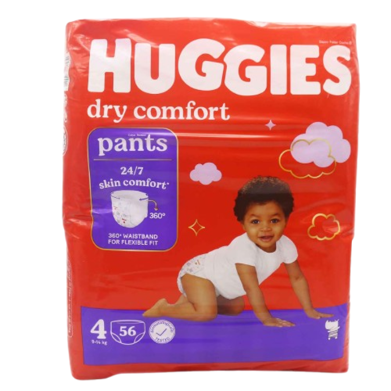 Huggies Size 4 Dry Comfort Pants 9-14kgs, 56's