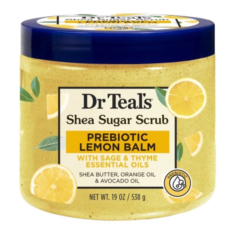 Dr Teal's Shea Sugar Prebiotic Lemon Balm Body Scrub 538g