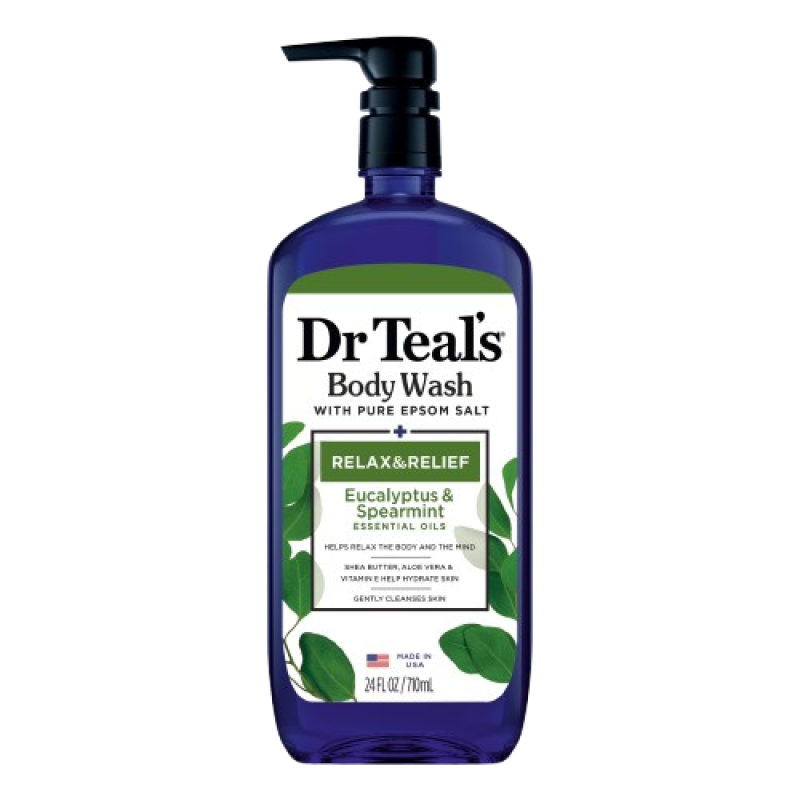 Dr Teal's Pure Epsom Salt Body Wash Relax & Relief With Eucalyptus & Spearmint 710ml