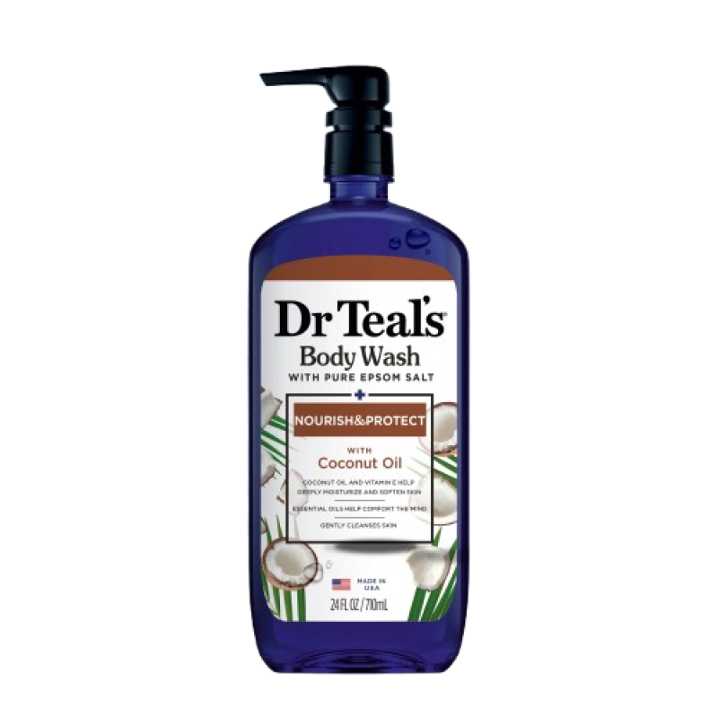Dr Teal's Pure Epsom Salt Body Wash Nourish & Protect With Coconut Oil 710ml