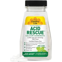 Country Life Acid Rescue 1000mg Chewable Mint 60 Tablets