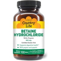 Country Life Betaine Hydrochloride 100 Tablets