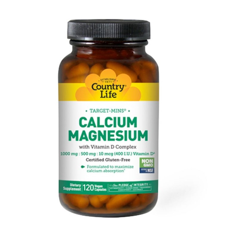 Country Life Calcium Magnesium With Vitamin D Complex 120 Capsules