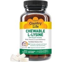Country Life Chewable L-Lysine 600mg 60 Tablets